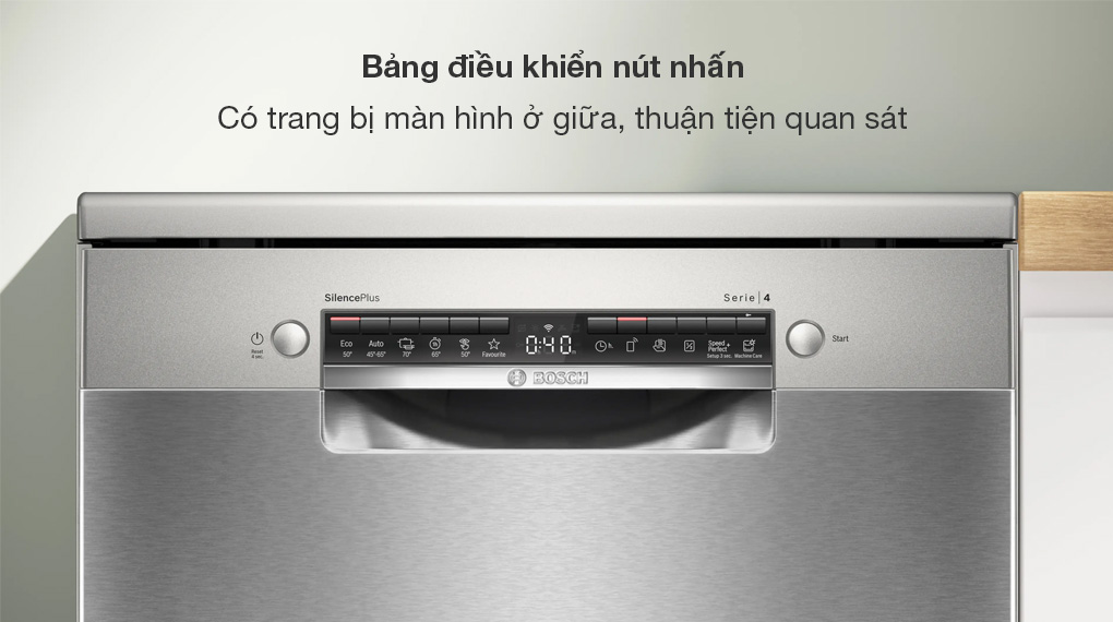 Máy rửa chén độc lập Bosch SMS4EMI01E Serie 4-Bảng điều khiển nút nhấn dễ thao tác Máy rửa chén độc lập Bosch SMS4EMI01E Serie 4-Bảng điều khiển nút nhấn dễ thao tác