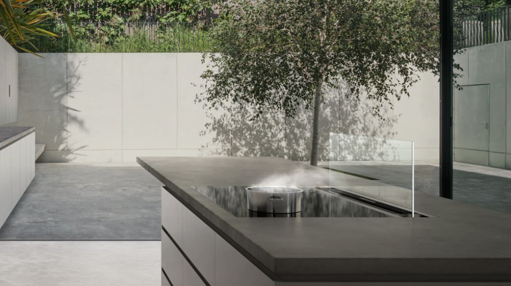 Máy hút mùi âm bàn Gaggenau AL200180 Serie 200 - ngăn chứa dầu mỡ tiện lợi