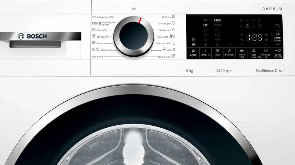Máy giặt Bosch 9 kg WGG244A0SG Series 6-Bảng điều khiển cảm ứng dễ sử dụng Máy giặt Bosch 9 kg WGG244A0SG Series 6-Bảng điều khiển cảm ứng dễ sử dụng