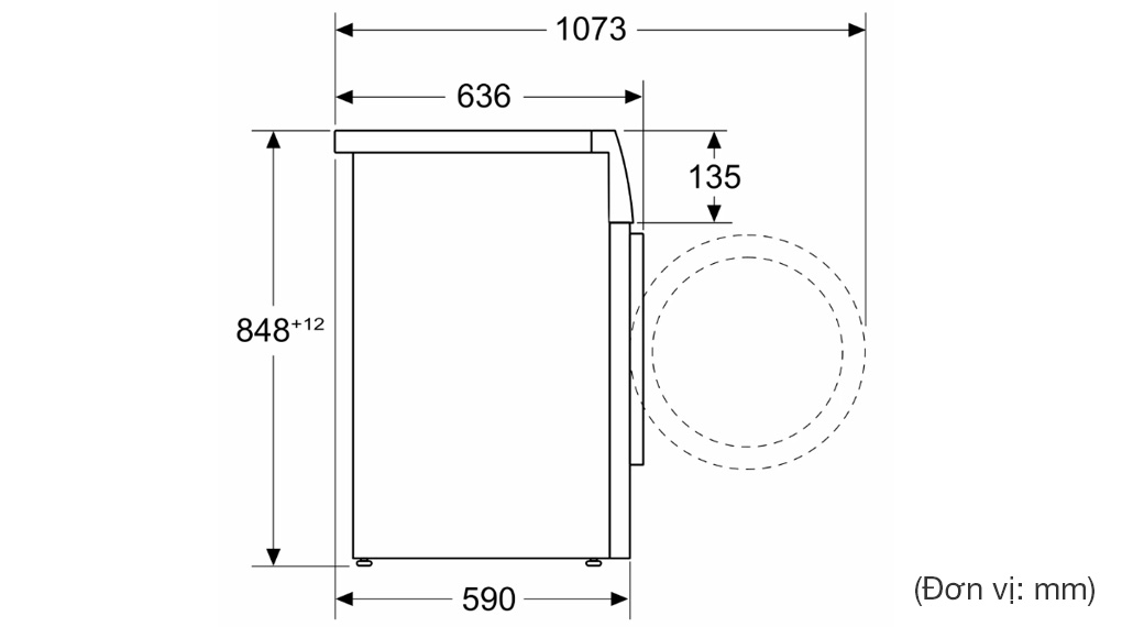 Máy giặt Bosch 9 kg WGG244A0SG Series 6-Thông số lắp đặt Máy giặt Bosch 9 kg WGG244A0SG Series 6-Thông số lắp đặt