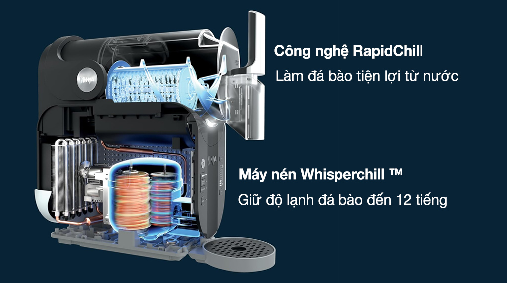 Máy làm đá tuyết Ninja FS301EU SLUSHi-Công nghệ làm đá RapidChill và máy nén Whisperchill ™