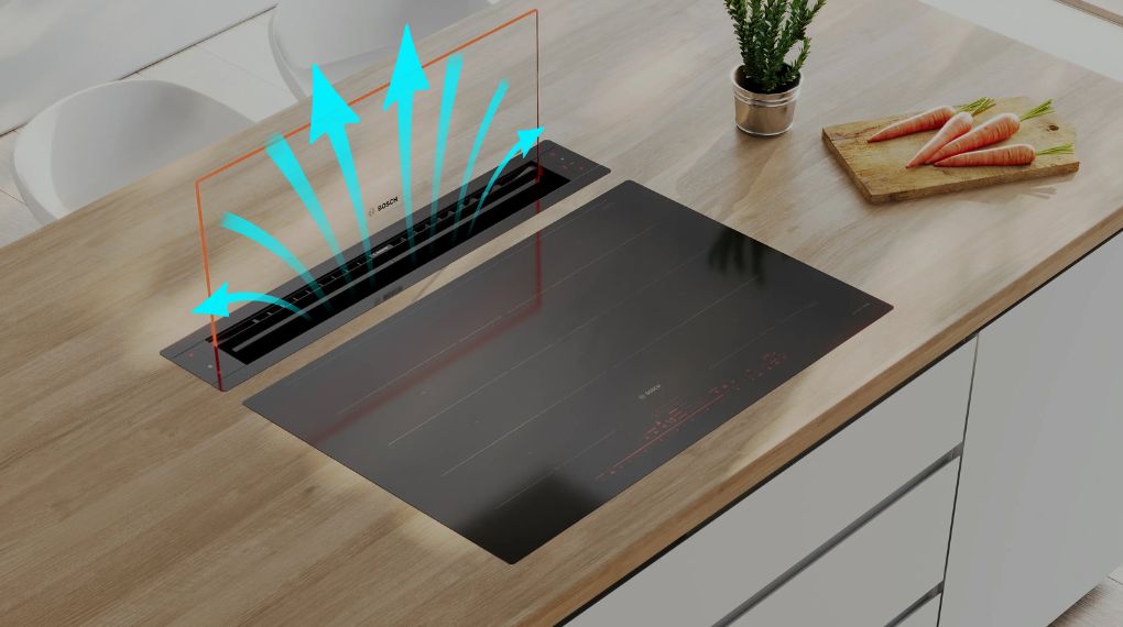 Máy hút mùi âm bàn Bosch DDW88MM66 series 8 Accent Line - cảm biến PerfectAir Sensor tự động điều chỉnh công suất