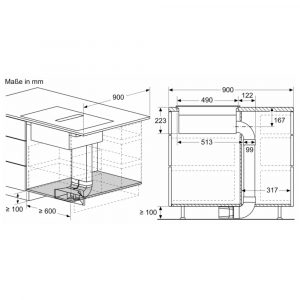 Bếp từ đa điểm kèm hút mùi Bosch PXX890D51E Series 8 Accent Line 7400 W 14 bep tu da diem kem hut mui bosch pxx890d51e series 8 accent line 7400 w 12 Gia Dụng Đức Sài Gòn
