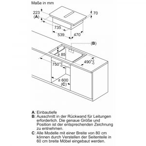 Bếp từ đa điểm kèm hút mùi Bosch PXX890D51E Series 8 Accent Line 7400 W 9 bep tu da diem kem hut mui bosch pxx890d51e series 8 accent line 7400 w 7 Gia Dụng Đức Sài Gòn