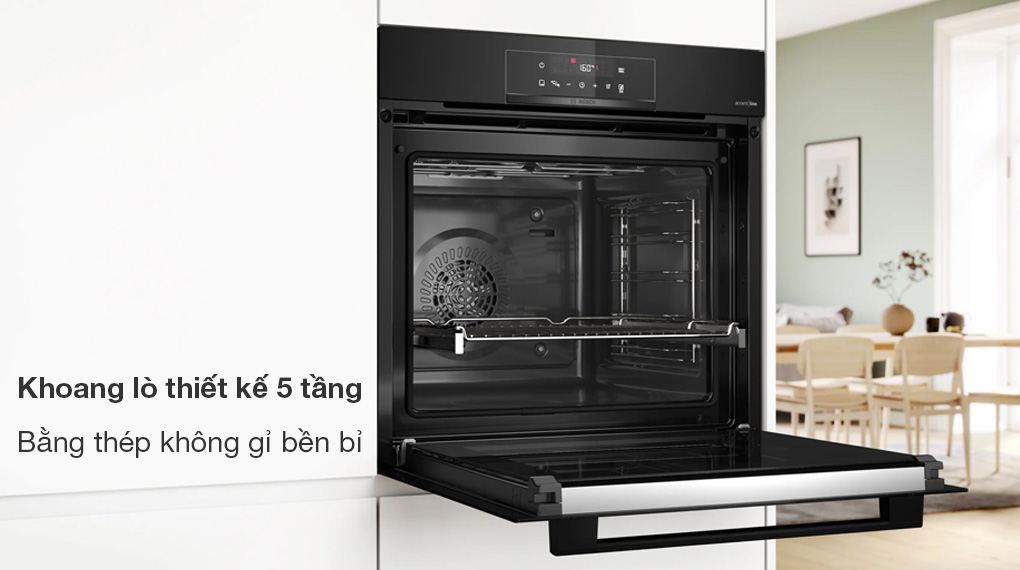 Lò nướng hơi nước Bosch HQA4720B3 Series 4 Accent Line âm tủ-Khoang lò thiết kế 5 tầng Lò nướng hơi nước Bosch HQA4720B3 Series 4 Accent Line âm tủ-Khoang lò thiết kế 5 tầng
