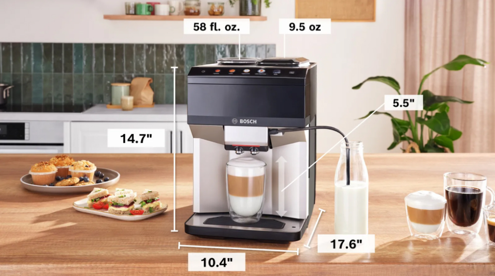 Máy pha cà phê tự động Bosch TPE40307 VeroCafe Series 4 - Kích thước Máy pha cà phê tự động Bosch TPE40307 VeroCafe Series 4