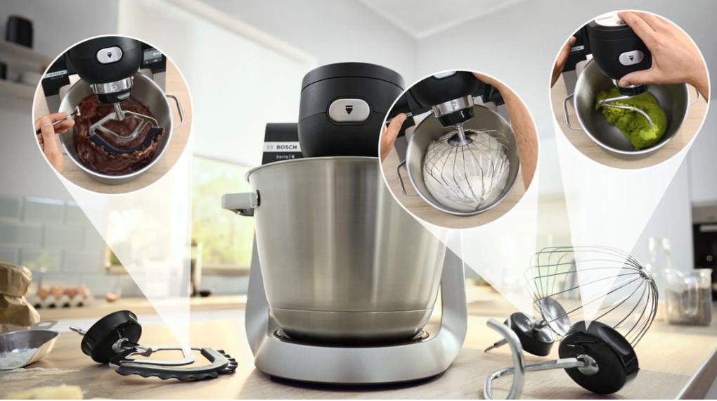 Máy trộn bột đa năng Bosch MUMS6ZS17 1600 W Series 6-Nhiều phụ kiện đi kèm Máy trộn bột đa năng Bosch MUMS6ZS17 1600 W Series 6-Nhiều phụ kiện đi kèm