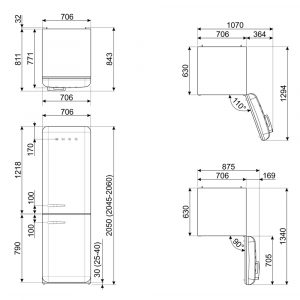 Tủ lạnh inverter Smeg 481 lít FAB38xxx6 màu trơn 29 tu lanh smeg 270 lit fab28xxx6 mau tron 18 1 Gia Dụng Đức Sài Gòn