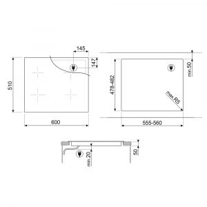 Bếp từ đa điểm Smeg SI1M4634D 7400 W Classica 5 bep tu 3 vung nau smeg si1m4634d 7400 w classica 1 Gia Dụng Đức Sài Gòn