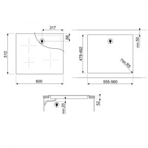 Bếp từ 3 vùng nấu Smeg SI2631D 7200 W Universale 7 bep tu 3 vung nau smeg si2631d 7200 w universale 6 Gia Dụng Đức Sài Gòn