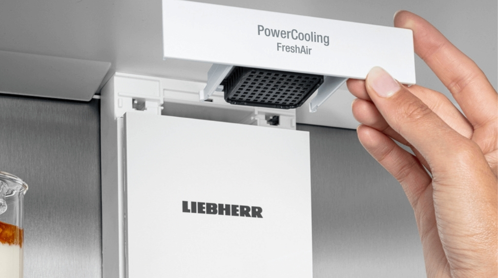 Tủ lạnh Liebherr SBSes 8496 sử dụng hệ thống quạt gió PowerCooling và bộ lọc than hoạt tính FreshAir